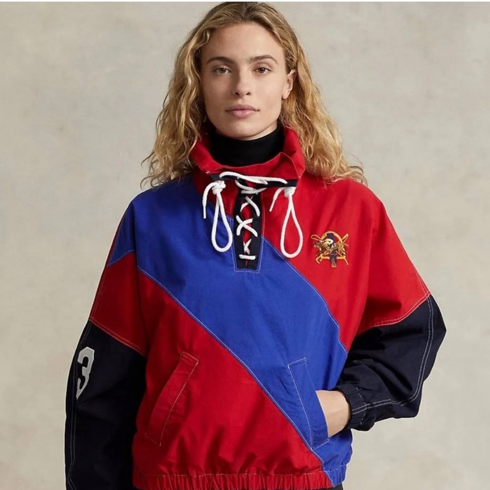 Polo by Ralph Lauren Women’s Polo Match Embroidered Windbreaker - Red - Size M